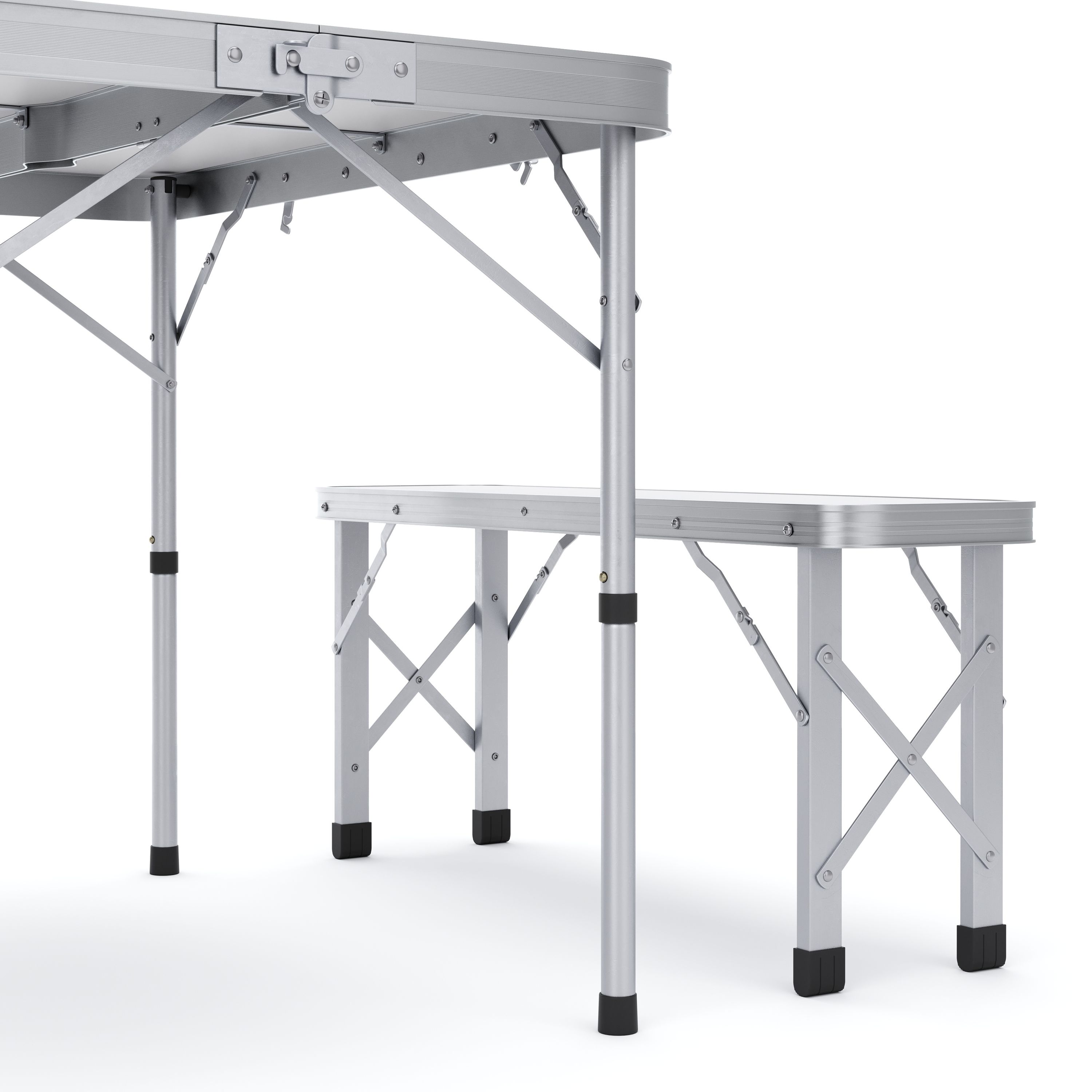 Campingtisch Garnitur klappbar 90 cm weiss