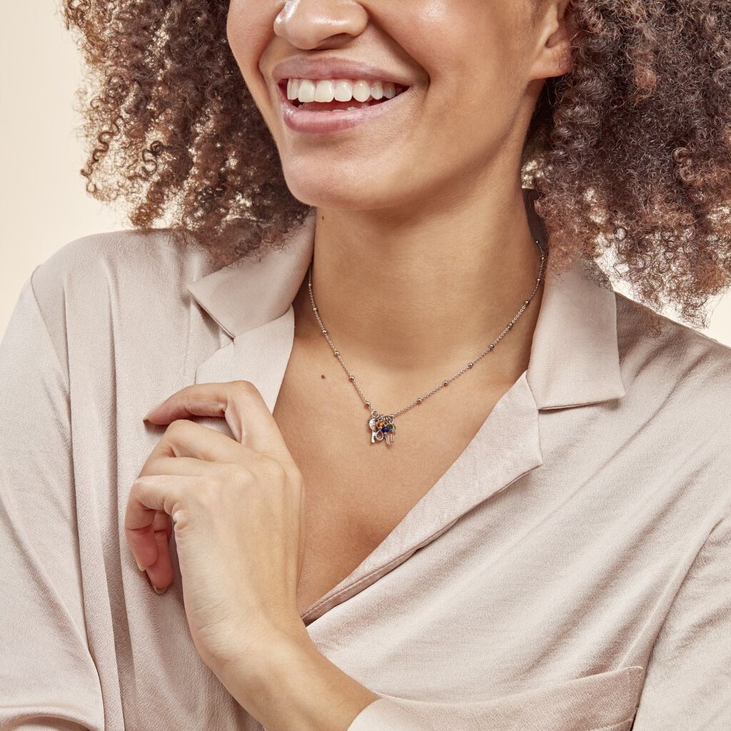 Collier Argent Blanc Niccolo Pierres Artificelles