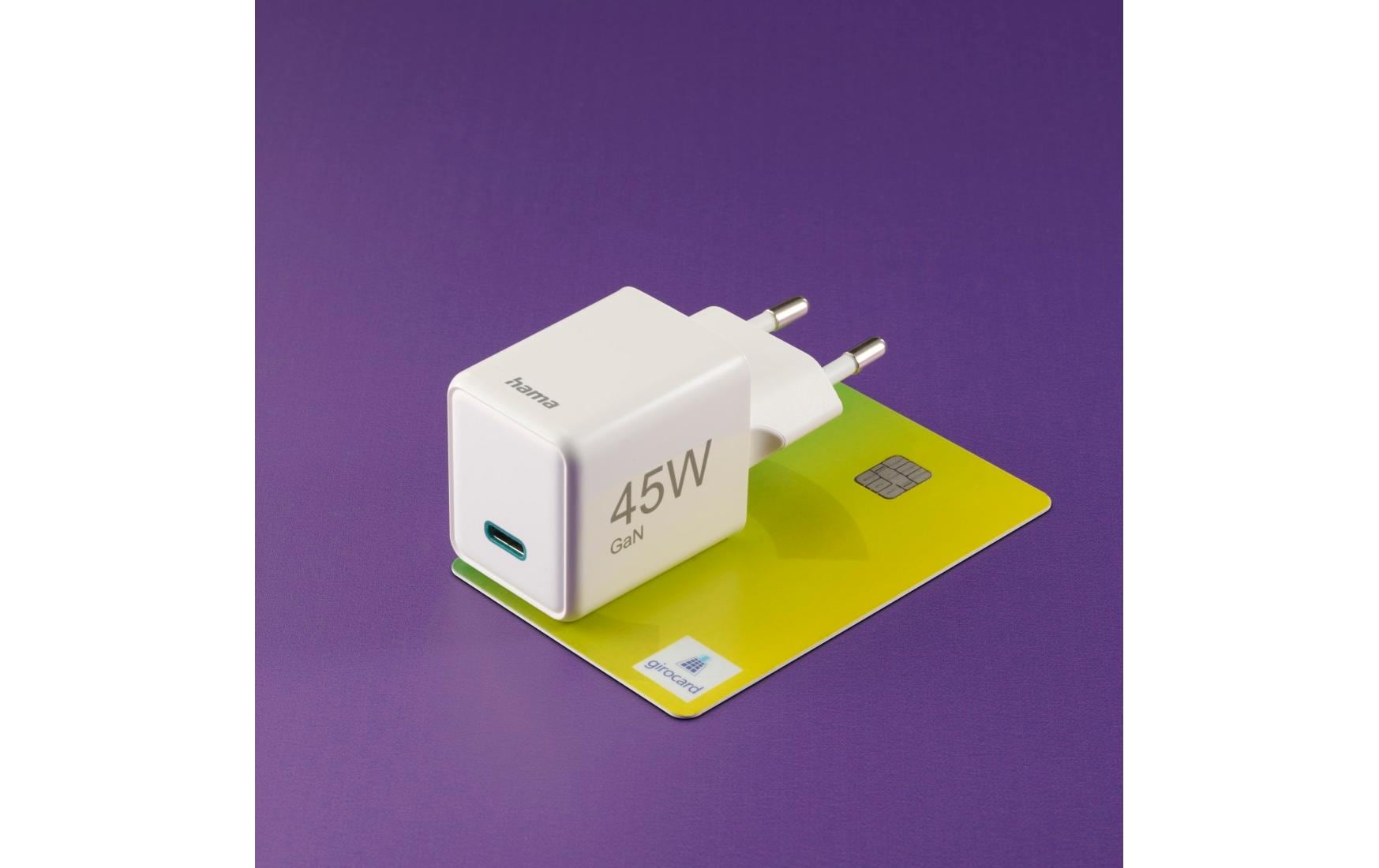 USB-Wandladegerät Gan charger USB-C 45 W WeissSuper-Mini-GaN-Ladegerät USB-C