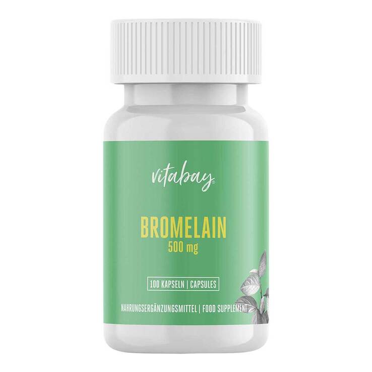 Bromelain 500 mg 1200 F.I.P aus Ananas vegan Kapseln , 100 St