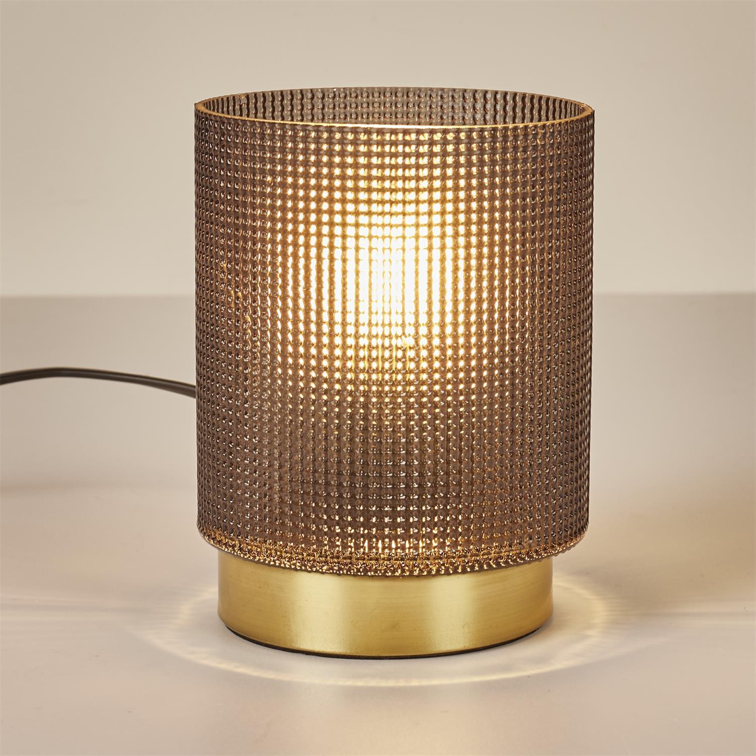LAMPE A POSER VERRE EMBOSSE NOIR