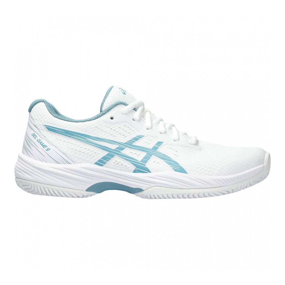 Asics GEL-GAME 9 CLAY/OC - Chaussures de tennis Femme white/gris blue
