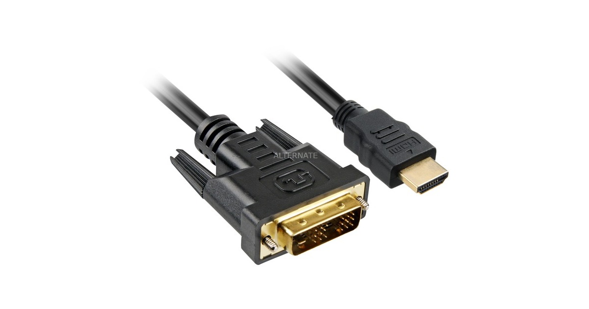 SharkoonHDMI > DVI-D (18+1) adapter  (Zwart, 1 meter)