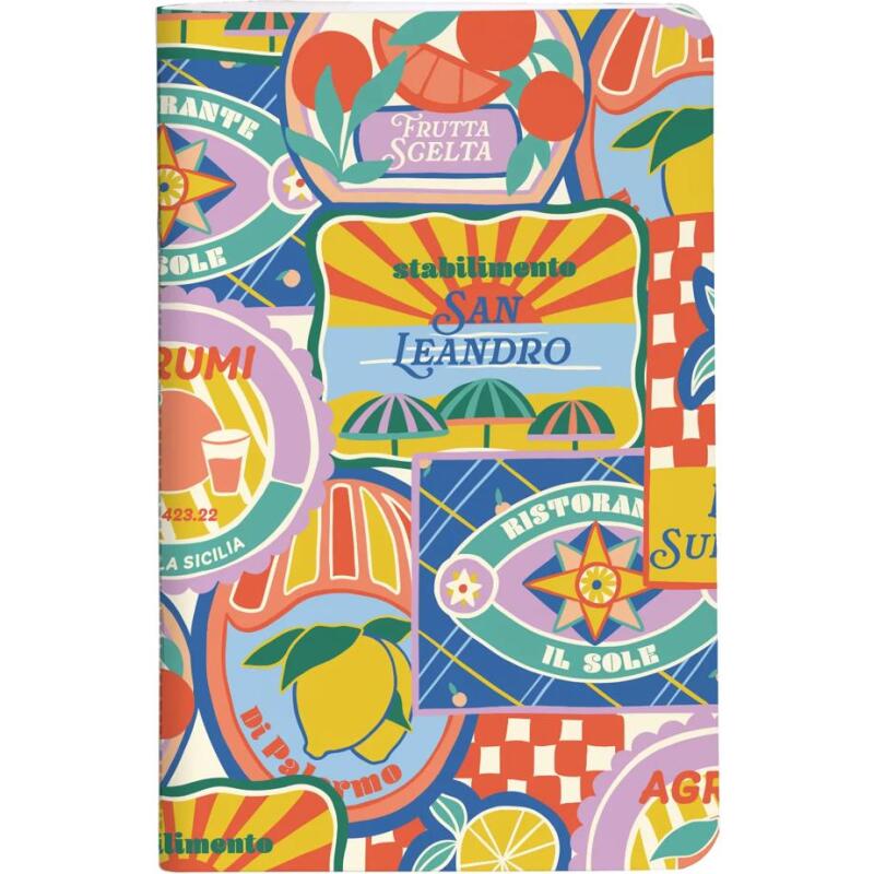 Dolce Amore, Carnet cousu fil 7,5x12cm, 48 pages, uni, ass.