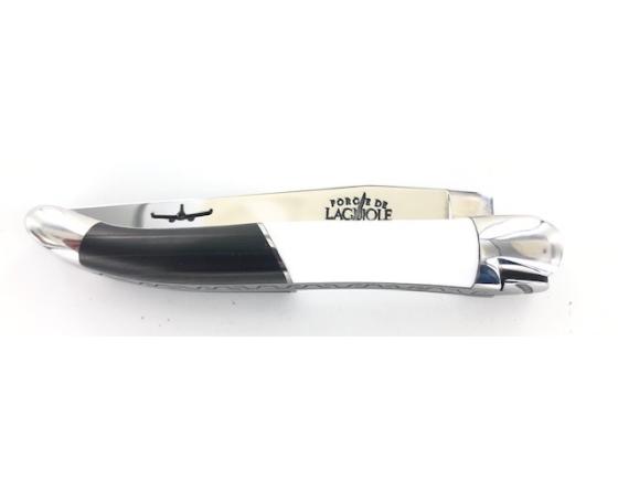 Couteau Laguiole Airbus Manche en Fibre de Carbone - Acrylique Blanc Couteau de Poche Forge de Laguiole