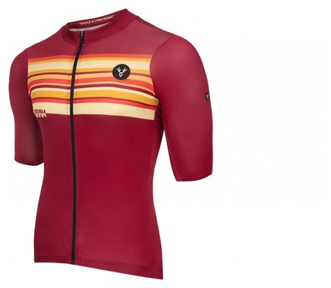 Maillot Manches Courtes LeBram Arpettaz Bordeaux Coupe Ajustée