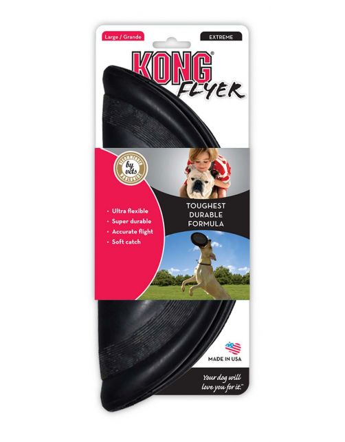 Kong Speeltje Frisbee Extreme - Hondenspeelgoed - Ø25 cm Zwart
