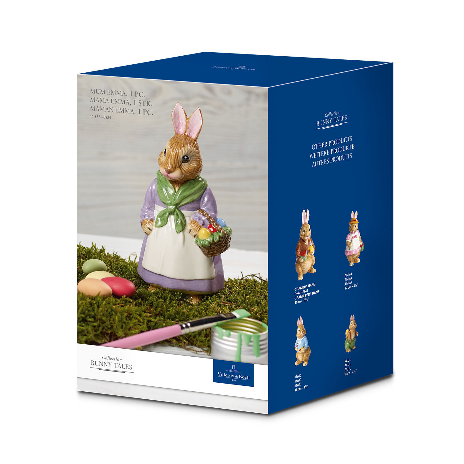 Bunny Tales Easter figurine Multi-colored, 2.4'' x 3'' x 5.8'', porcelain
