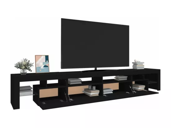 Meuble TV avec lumières LED Noir 260x36,5x40 cm
