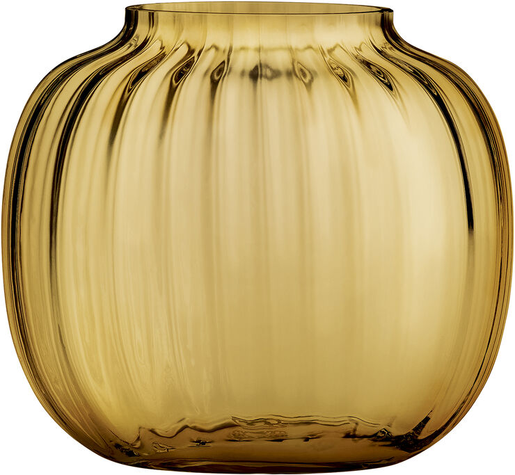 Holmegaard Primula Oval Vase amber H12,5 Gul