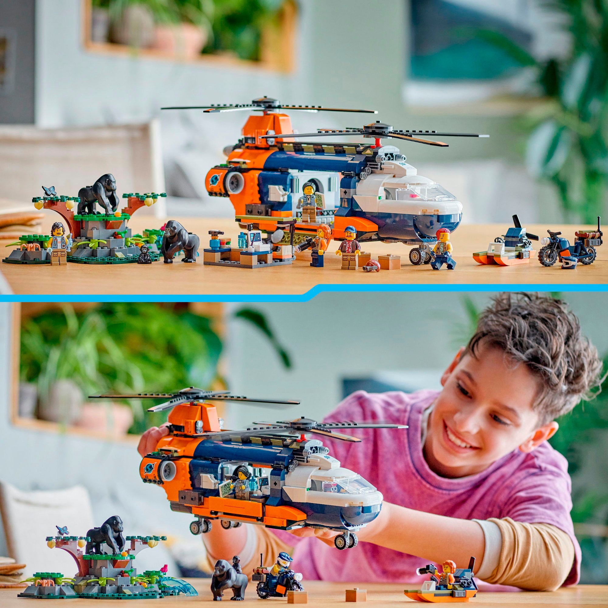 LEGO Konstruktionsspielzeug City Dschungelforscher-Hubschrauber