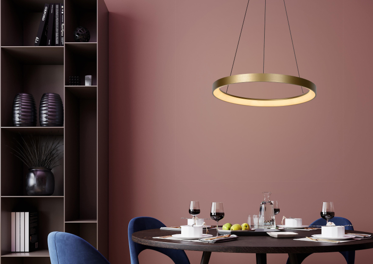 Lucide Vidal hanglamp LED Ø58 mat goud
