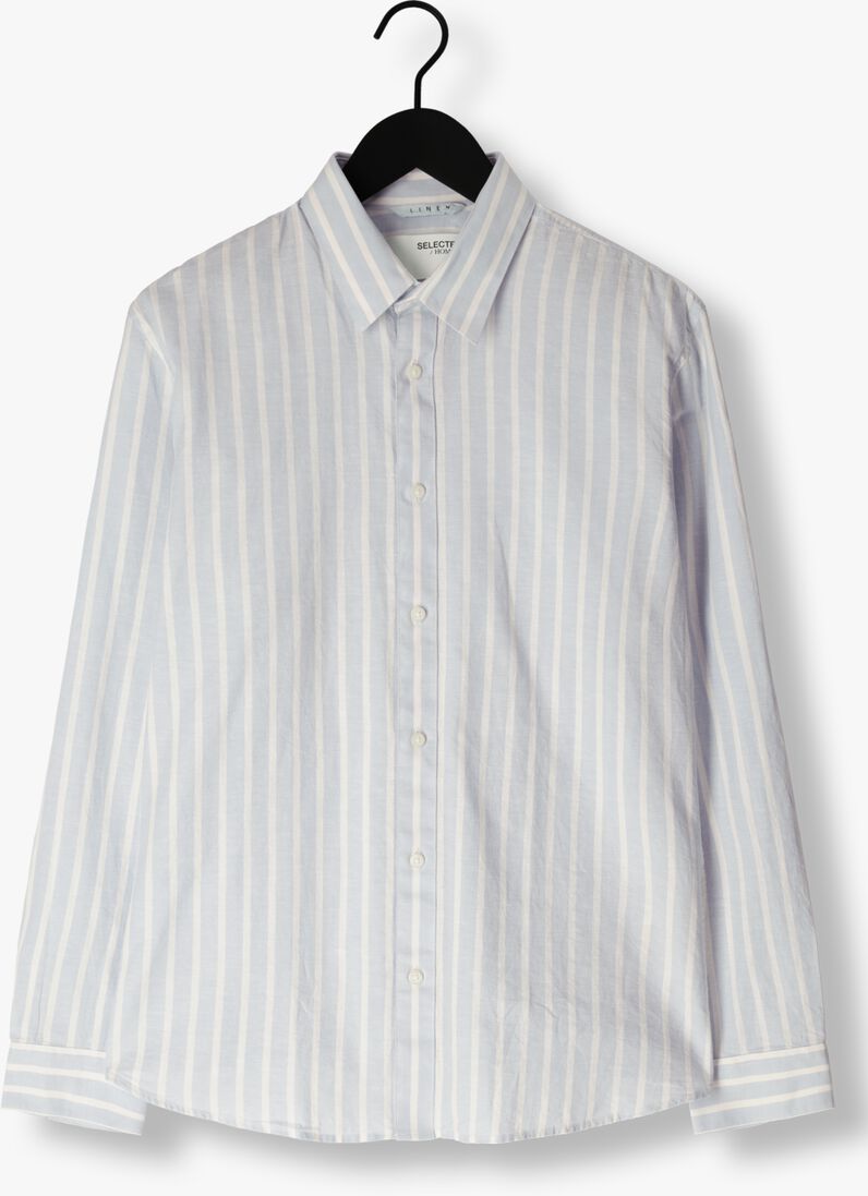SELECTED HOMME lichtblauwe selected homme casual overhemd slhslimnew-linen shirt ls noos