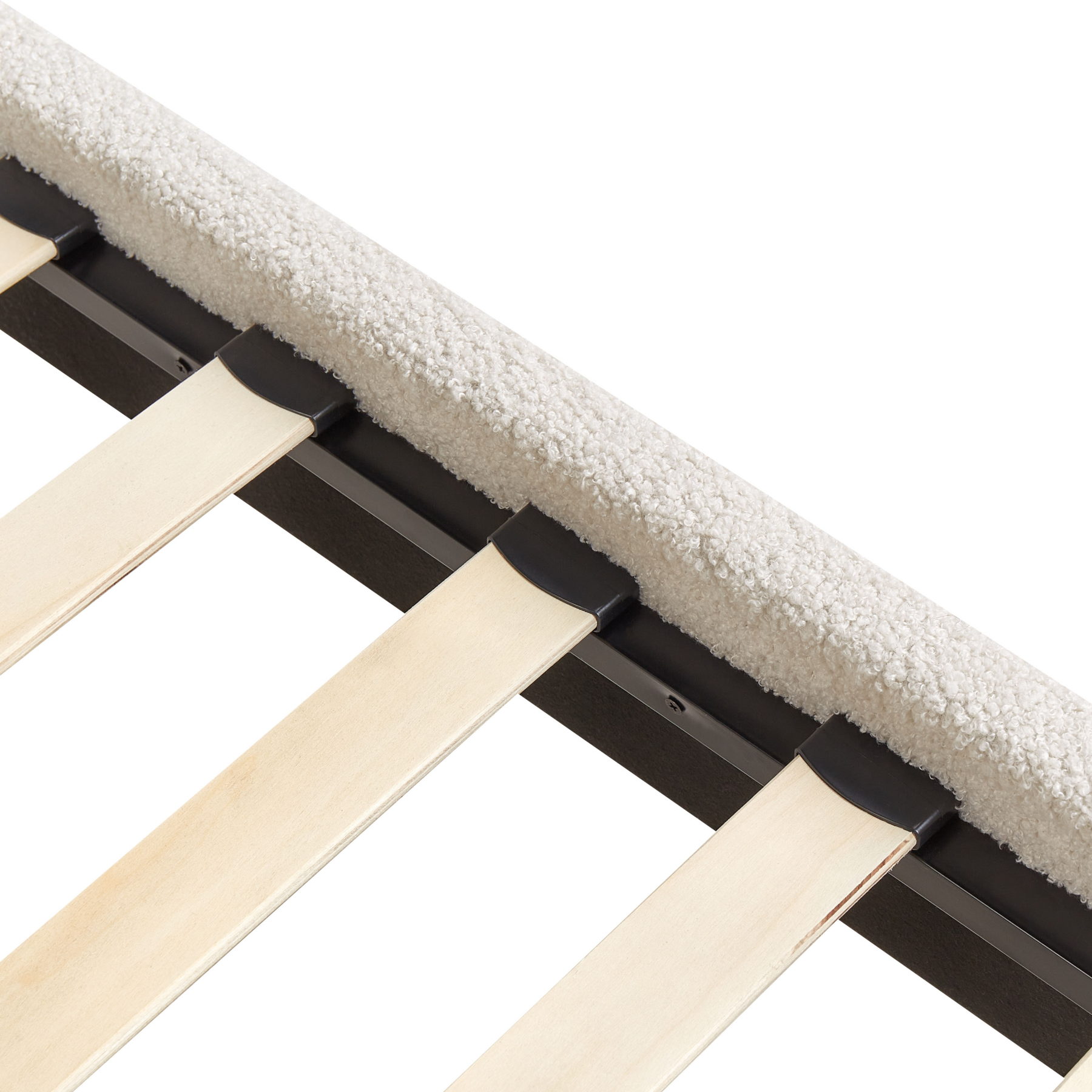 Beliani-ROANNE-Tweepersoonsbed-Lichtbeige-140 x 200 cm-Bouclé