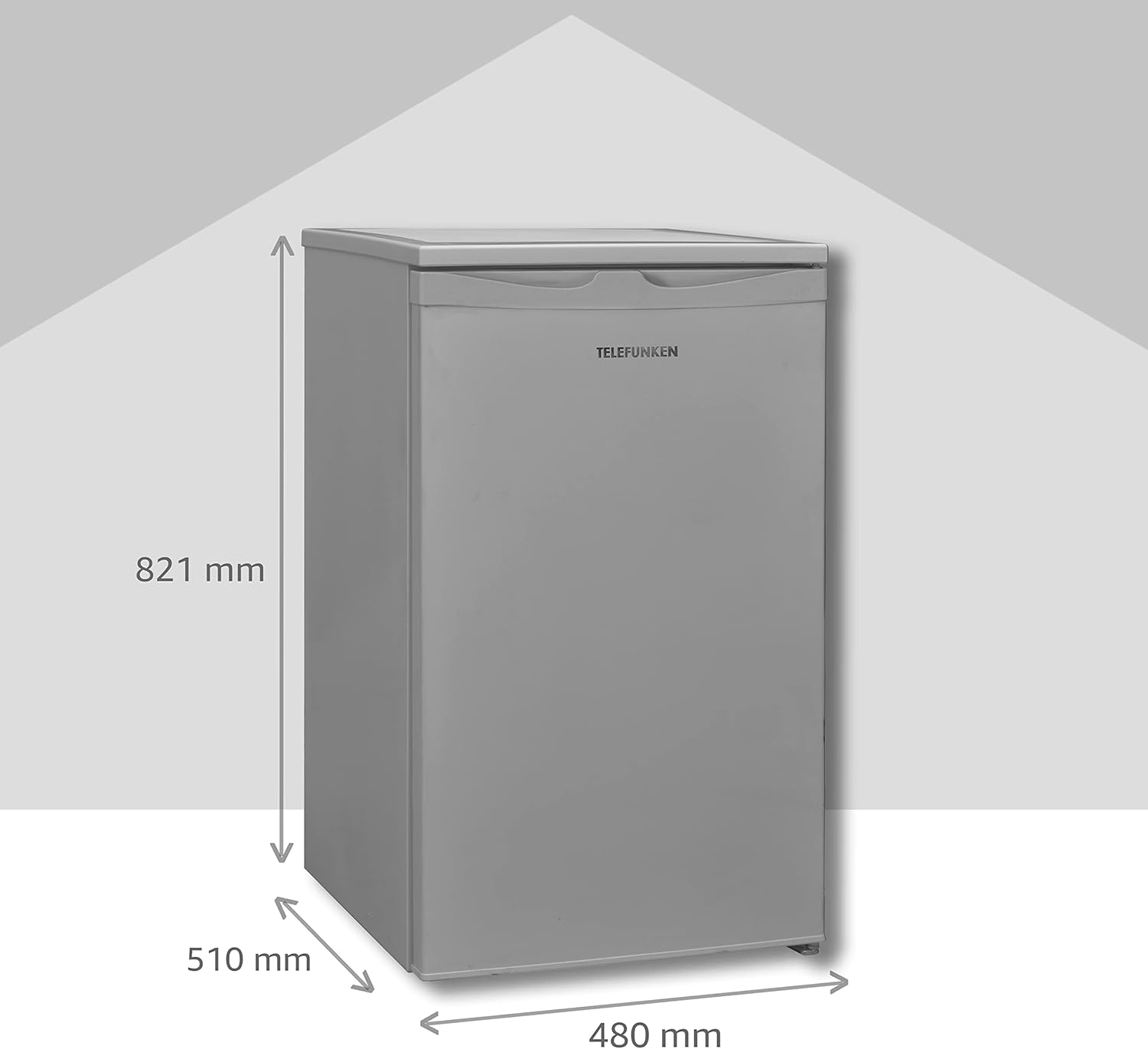 TELEFUNKEN CF-34-101-S Gefrierschrank I 63 L Nutzinhalt I Tiefkühlschrank - Leise & effizient I Energieverbrauch 160 kWh/Jahr I Maße 82,1 x 48 x 51 cm