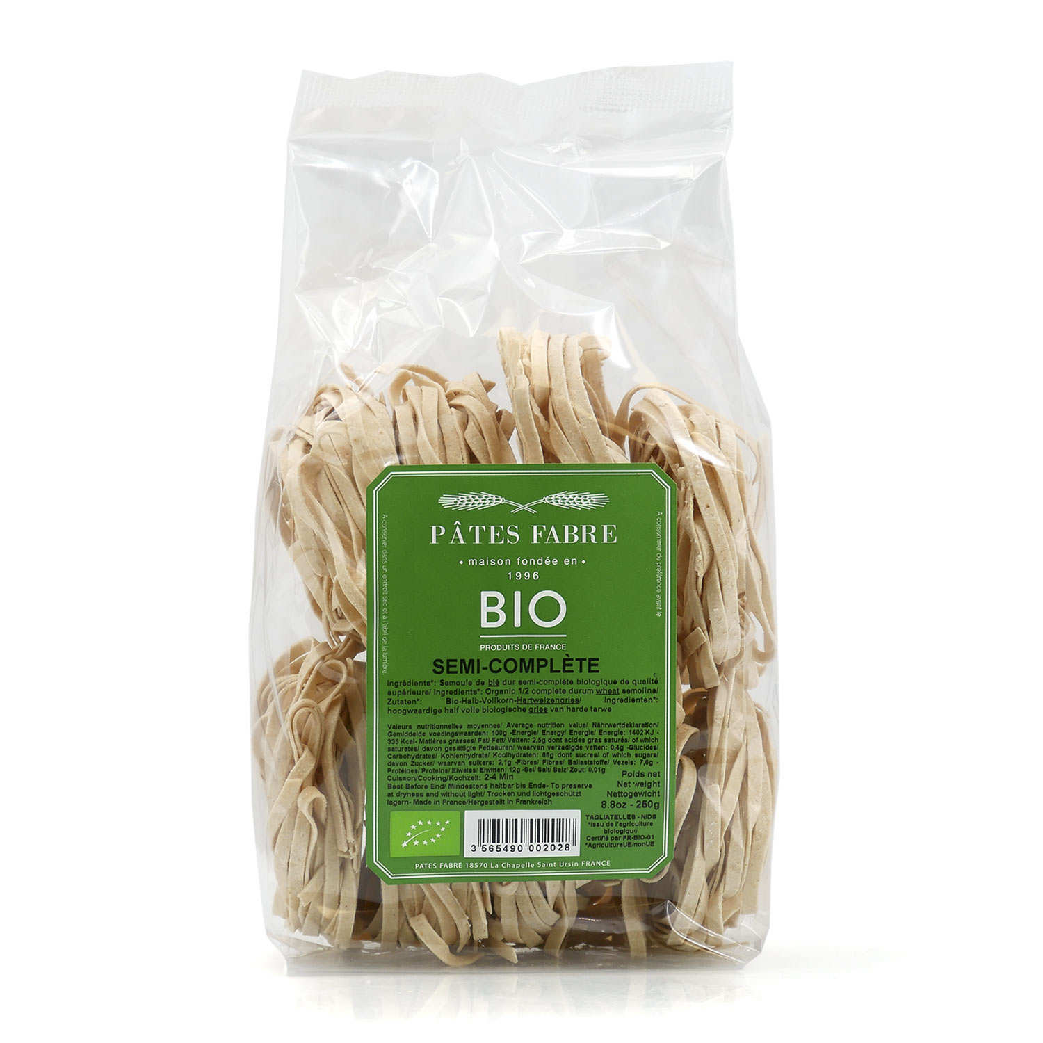Tagliatelles bio au blé dur semi-complet