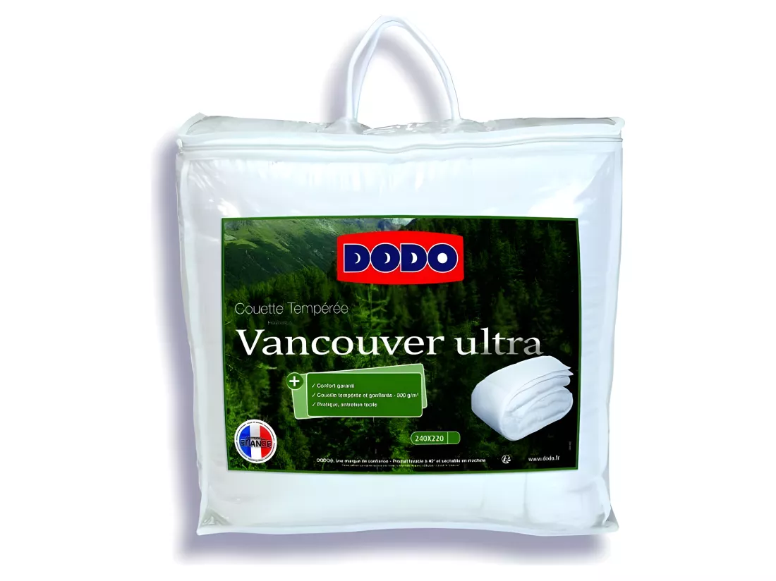 Couette chaude Vancouver Ultra - 220 x 240 cm - 300gr/m² - Blanc - DODO