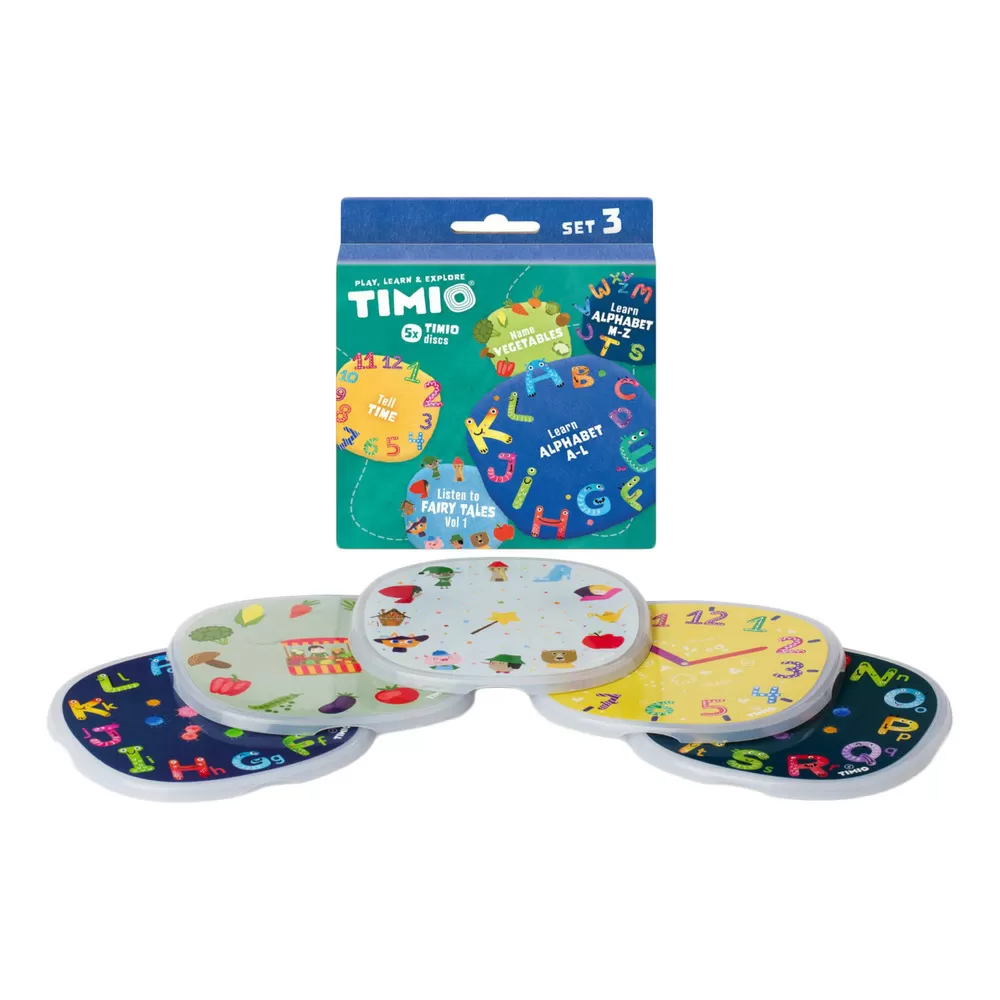 TIMIO Disc Set 3 - Eventyr, tiden, grøntsager, alfabet A-L  og alfabet M-Z - 1 stk.