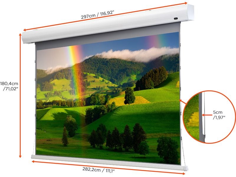 Celexon Tension-Leinwand HomeCinema Dynamic Slate ALR 265x1 HomeCinema Hochkontrastleinwand Tension 265 x 149 cm 120