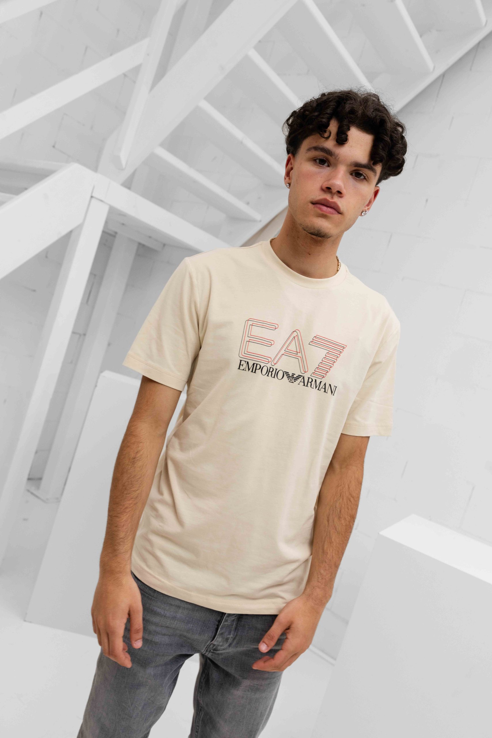 EA7 Emporio Armani 7M001308 T-Shirt Heren Beige