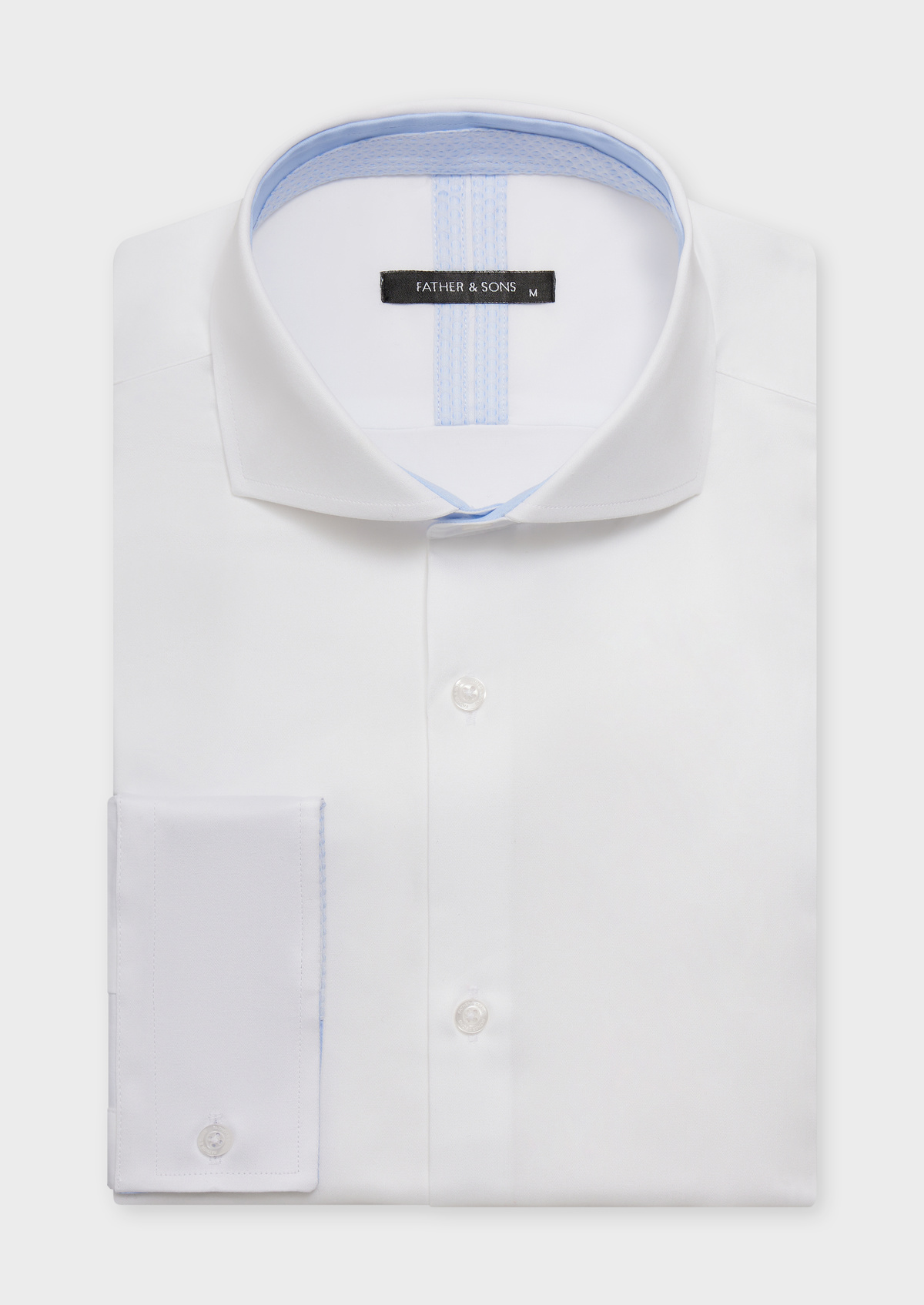 Chemise habillée Slim en satin de coton uni blanc