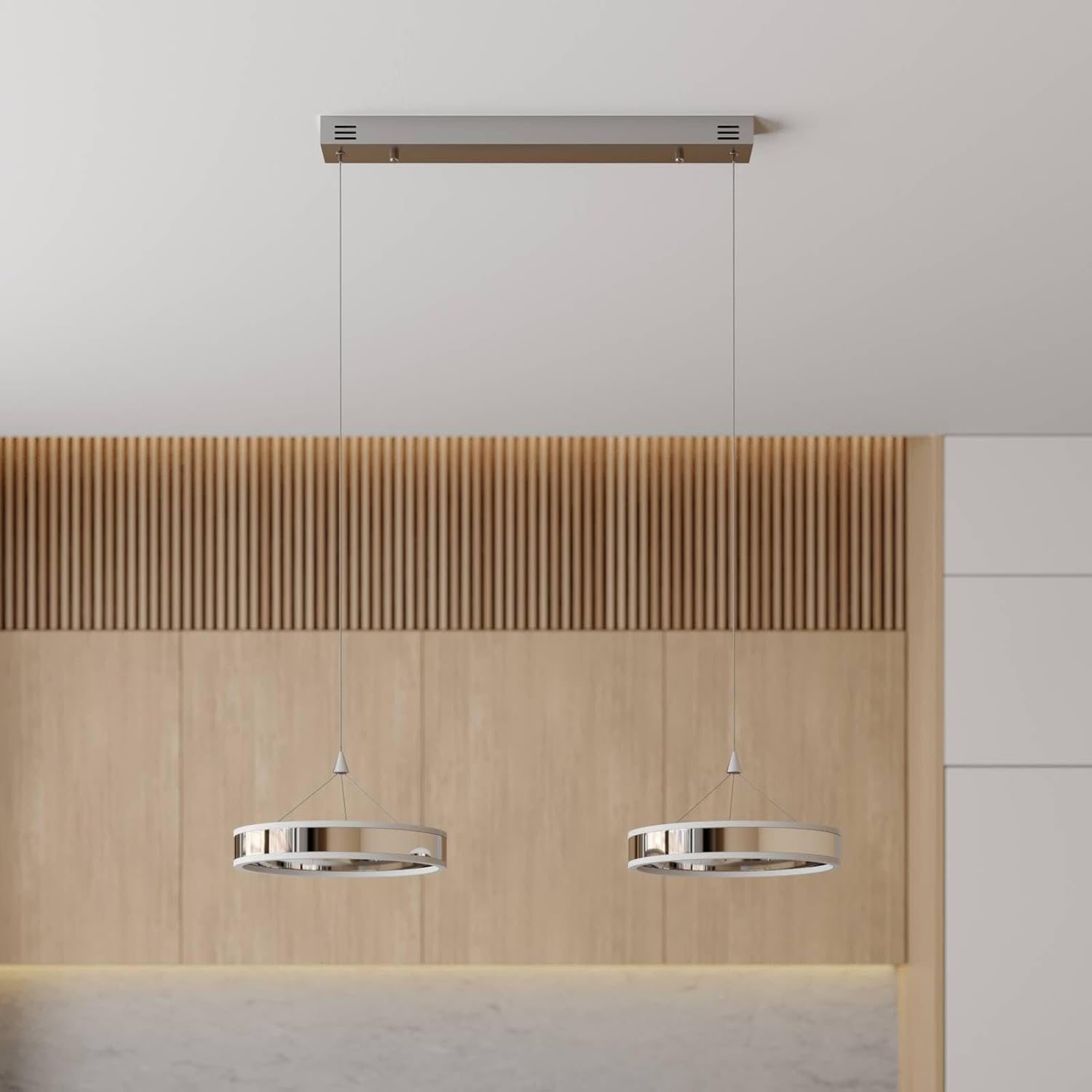 Lucande LED Lyani dimmbar (Modern) in Chrom aus Metall (2 flammig,) Wohnzimmerleuchte