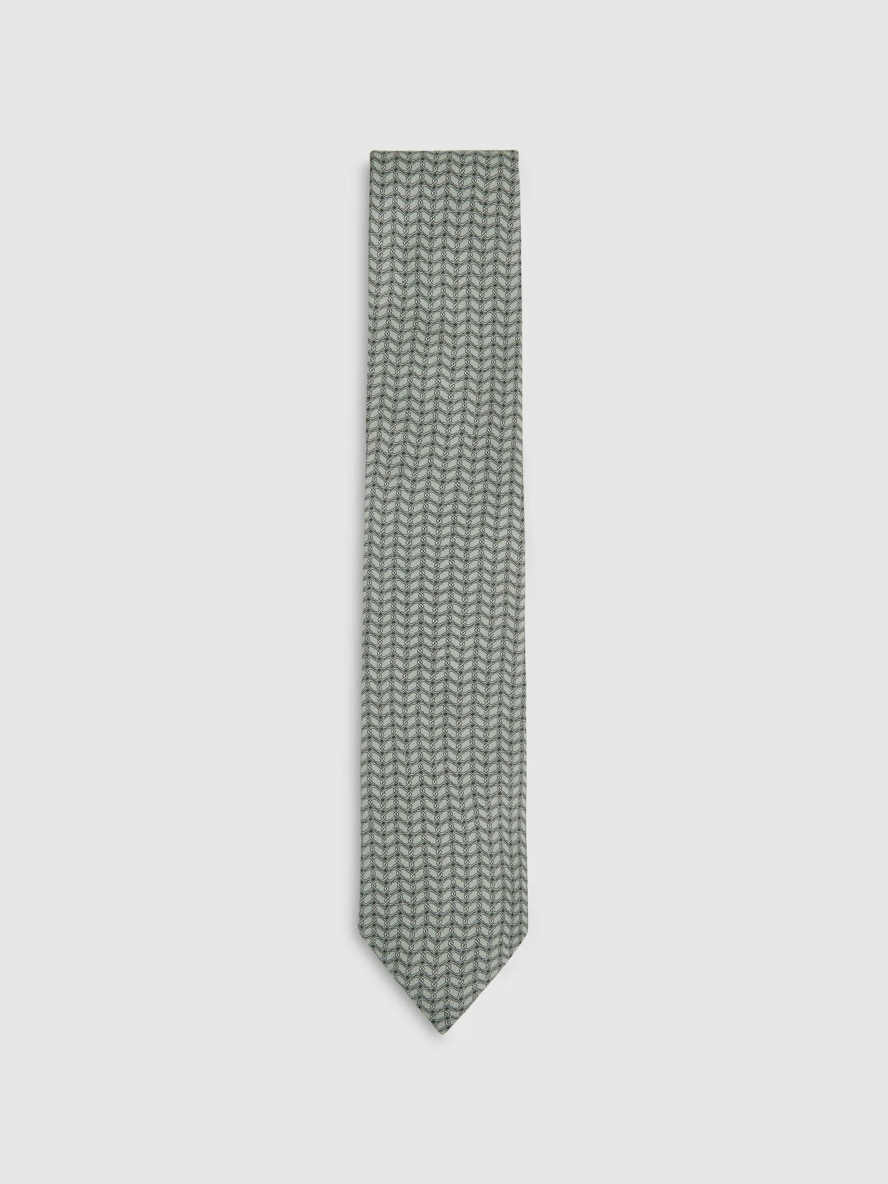 Salie - Reiss Bernardo Silk Geometric-Chain Print Tie