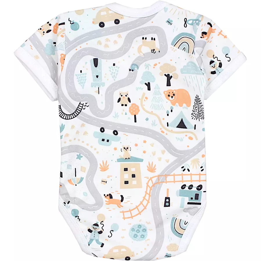 TupTam Baby Jungen Kurzarm Wickelbody 5er Set beige-kombi
