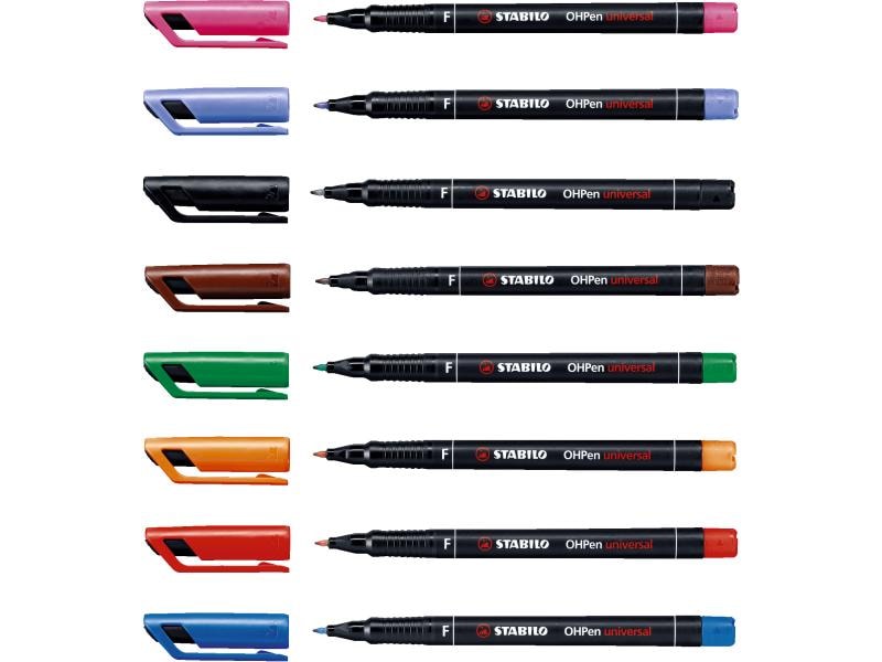 STABILO Folienstift OHPen universal F Permanent, Schwarz Universelle Faserschreiber
