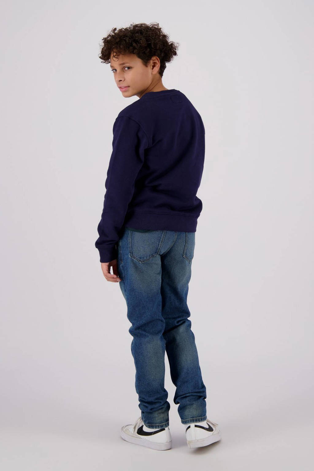 Raizzed sweater Sandane met logo donkerblauw