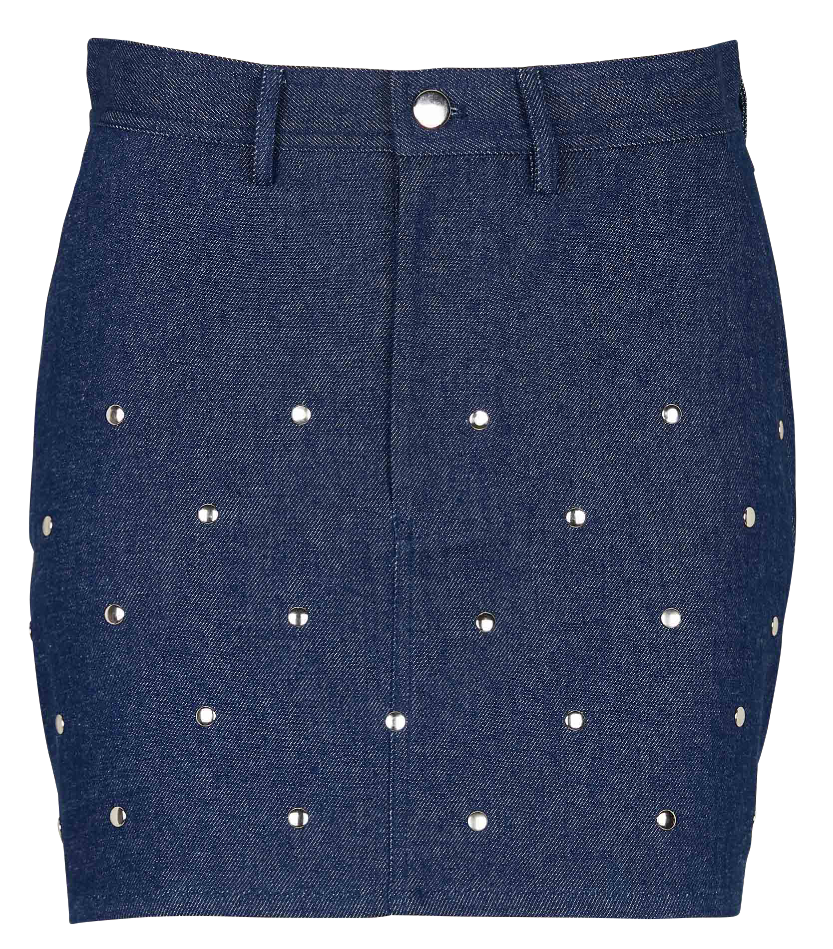 THELMA - Jupe courte droite en denim de coton | Bleu