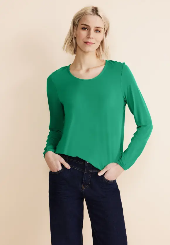 Rundhals Langarmshirt - fresh spring green
