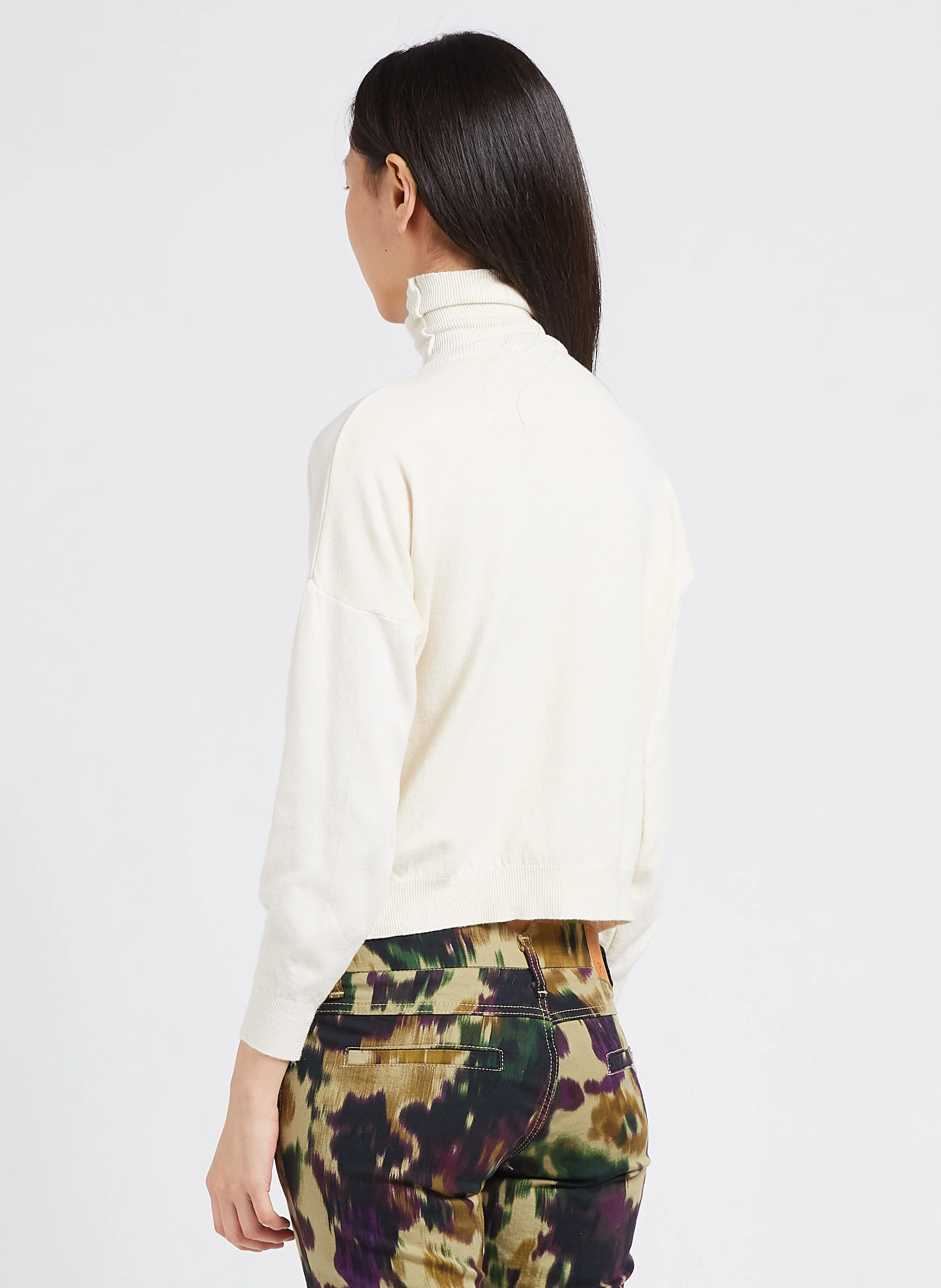 Pull col roulé droit | Blanc