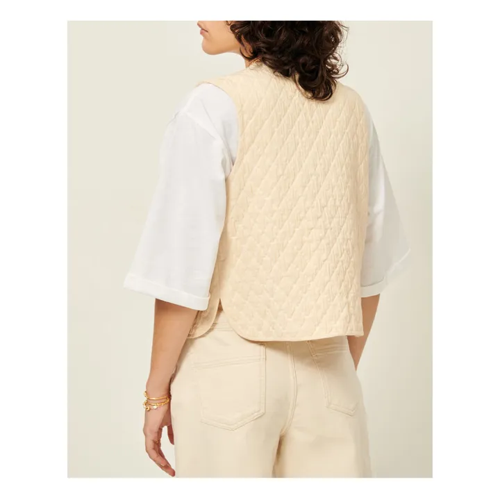 Sessùn Veste Sans Manches Brodée Charlezie | Ecru