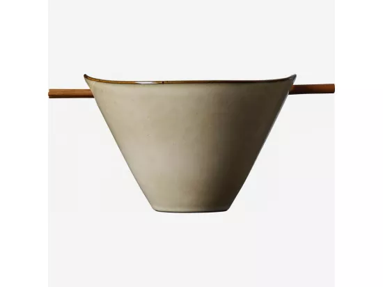 HABITAT - Bol de nouilles avec baguettes en grès - 8 cm - Marron (Lot de 4) - Jersey