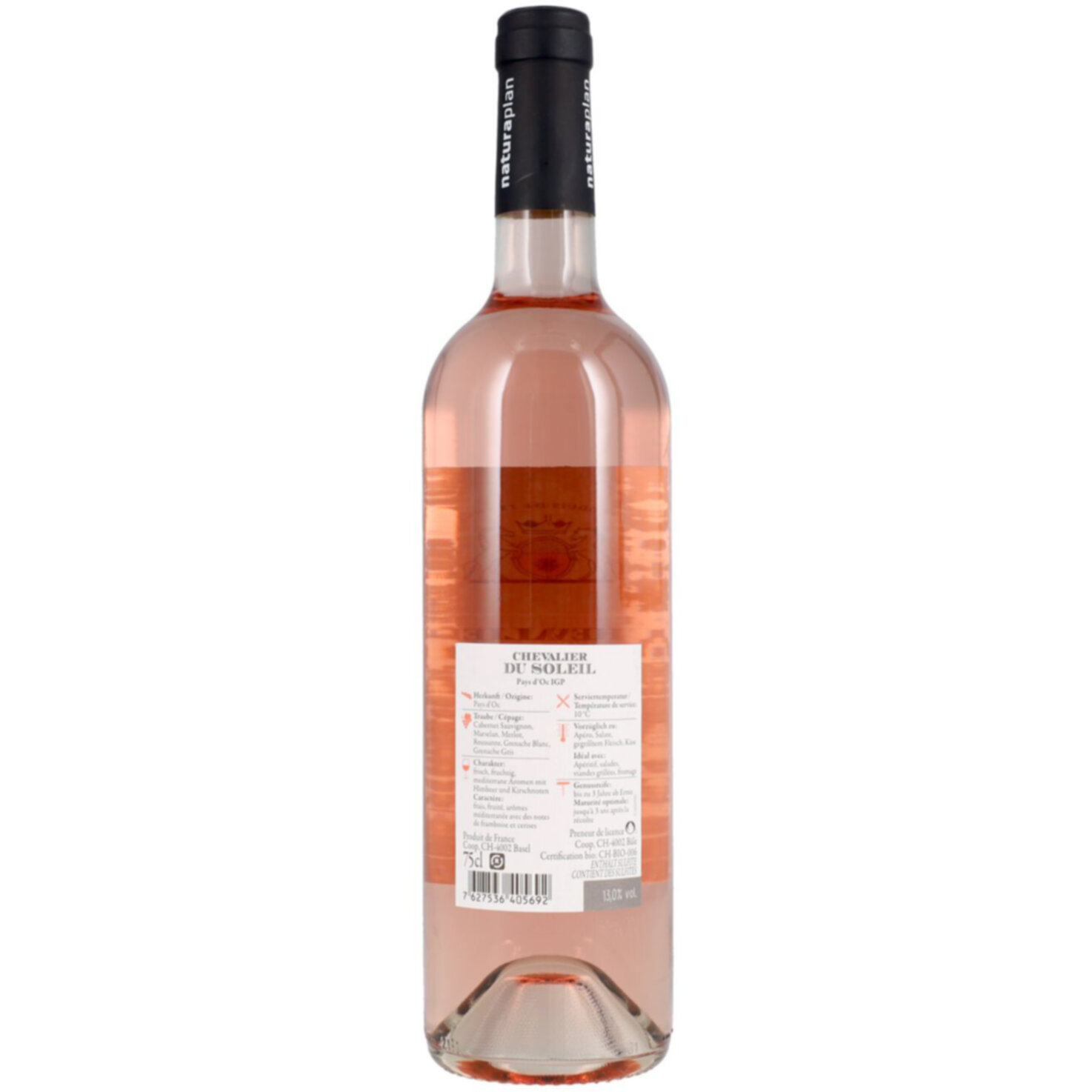 Naturaplan Bio IGP Pays d'Oc Rosé Chevalier du Soleil -75cl