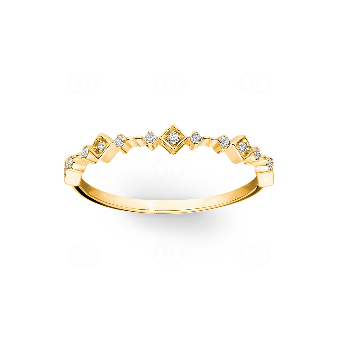 Damenring 750/18 K Gelbgold mit Diamanten 0.07 ct H/si