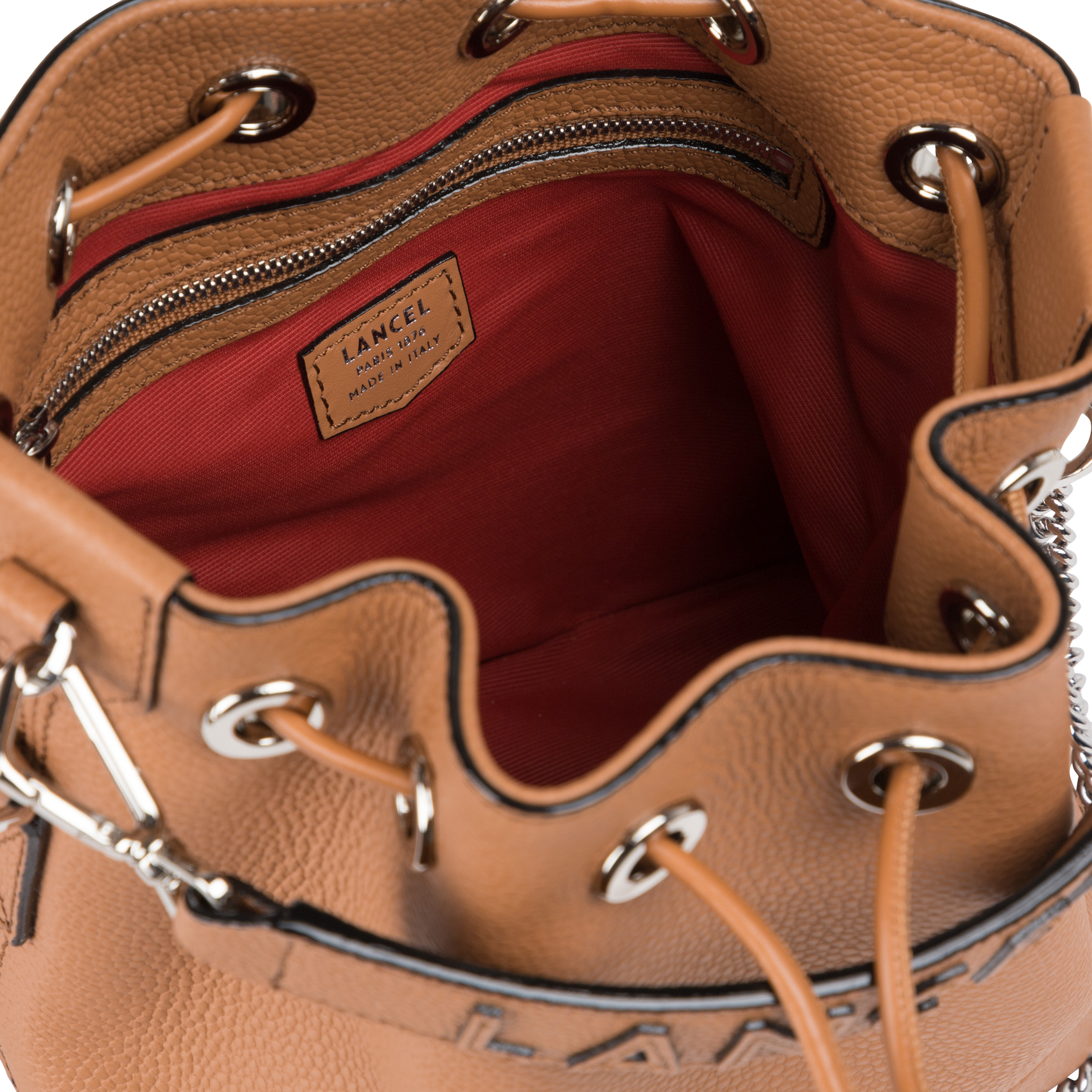 NINON - Sac seau en cuir grainé | Beige