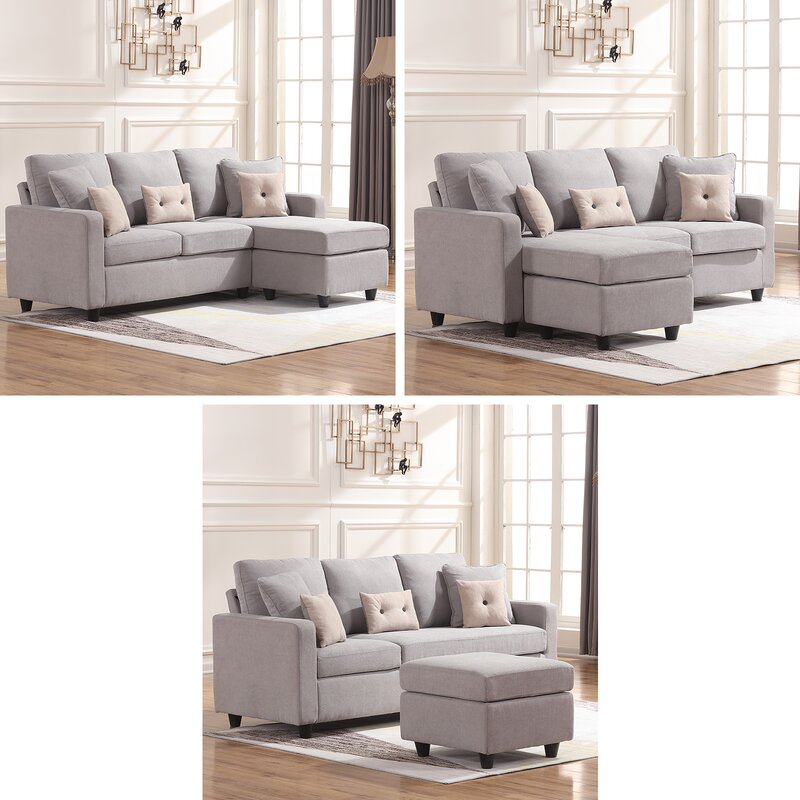 Campbelltown 78.5&prime;&prime; Wide Reversible Sofa & Chaise With Ottoman