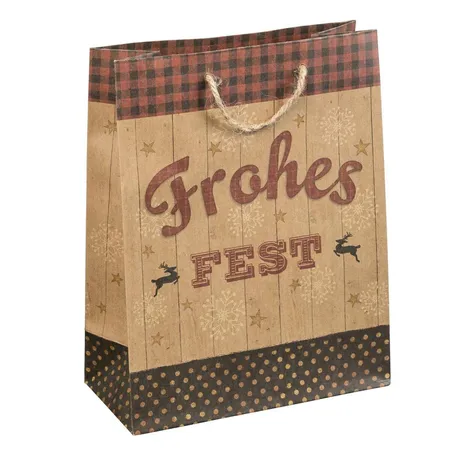Idena Geschenktasche FSC-Mix Frohes Fest 18x8x23cm