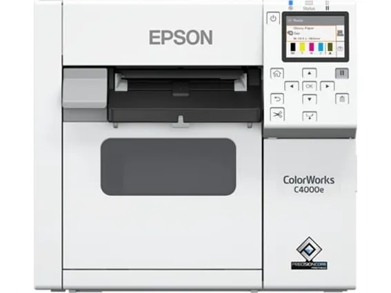 Epson ColorWorks CW-C4000E (BK) - Etiketprinter - farve - blækprinter - Rulle (10,2 cm) - 1200 x 1200 dpi - op til 100 mm/sek. (mono) / op til 100 mm/sek. (farve) - USB, USB vært - skærer