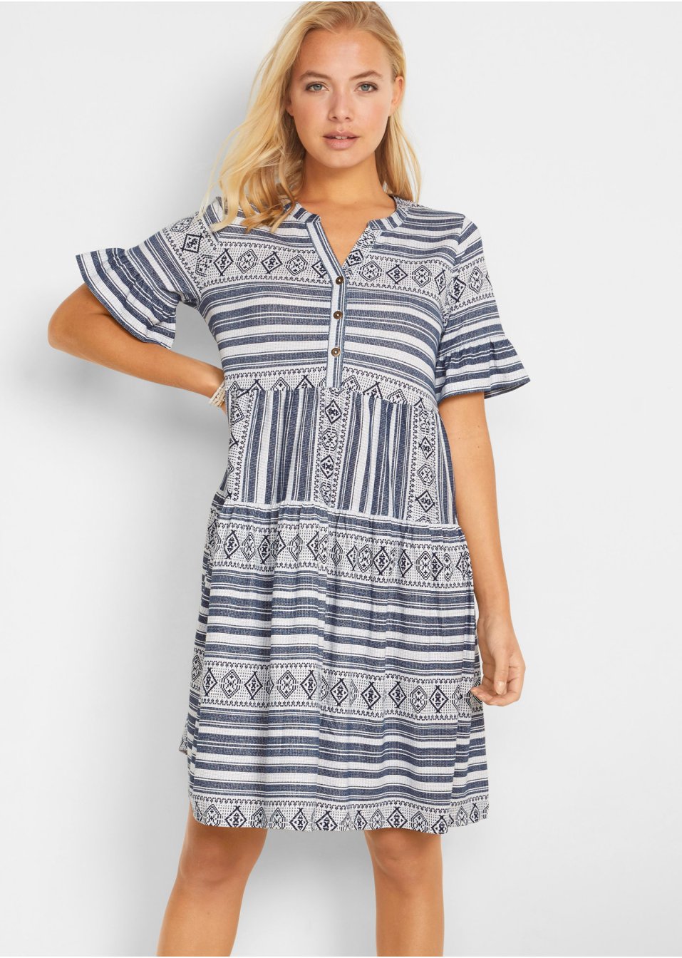 Robe T-shirt, manches courtes, imprimée