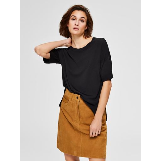 Selected Femme Wille Strikbluse, Black, XS