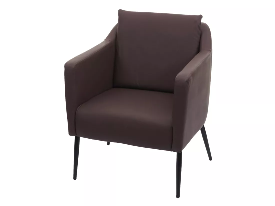 Fauteuil de relaxation MCW-H93a, similicuir marron