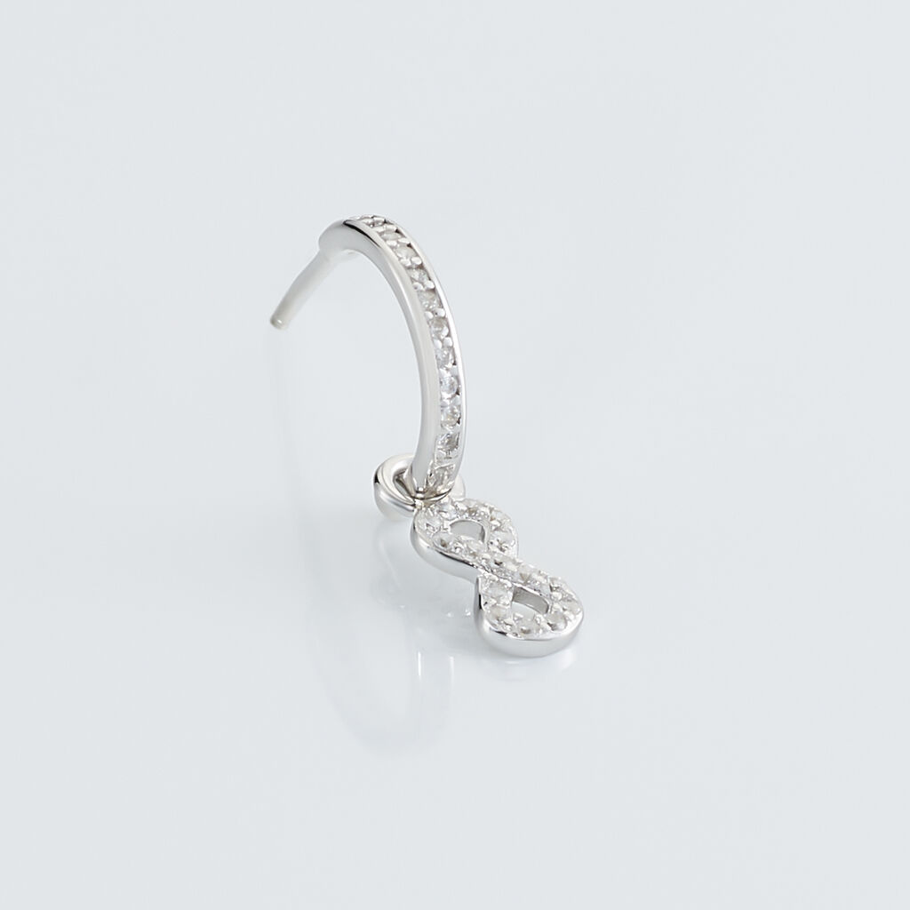 Créole Unitaire Ancelin Rondes Argent Blanc Oxyde De Zirconium