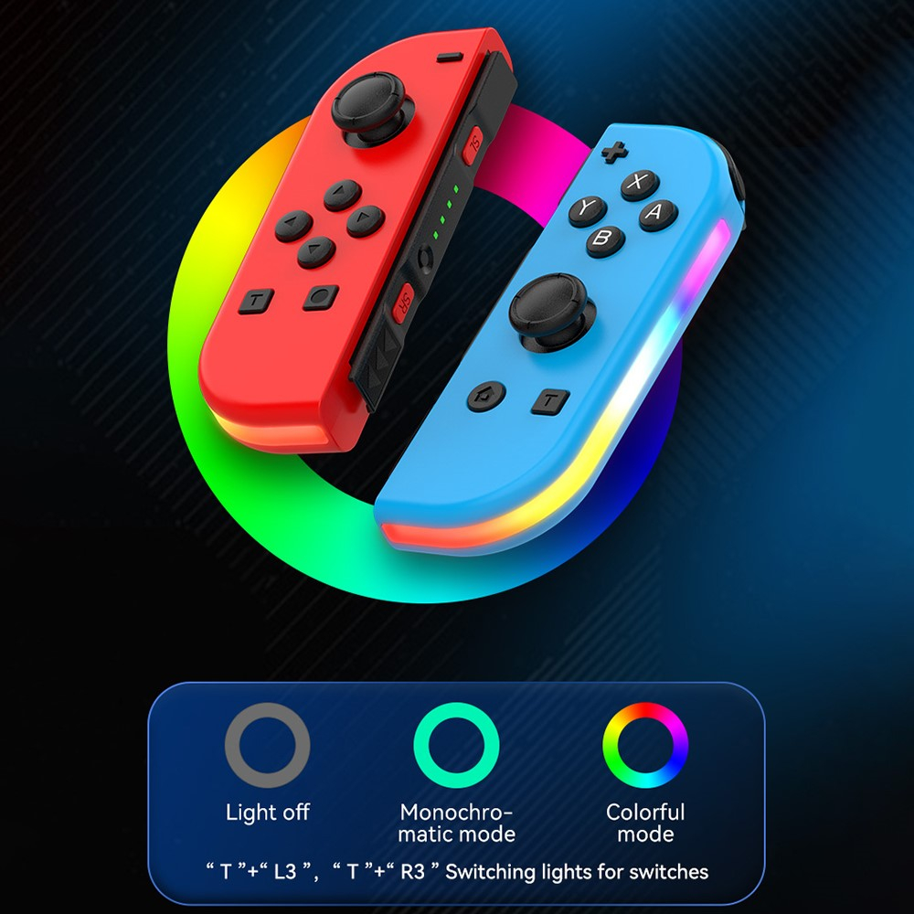 (2er Set) Wireless Controller Gamepad mit RGB Beleuchtung kompatibel mit Nintendo Switch / OLED - Weiss