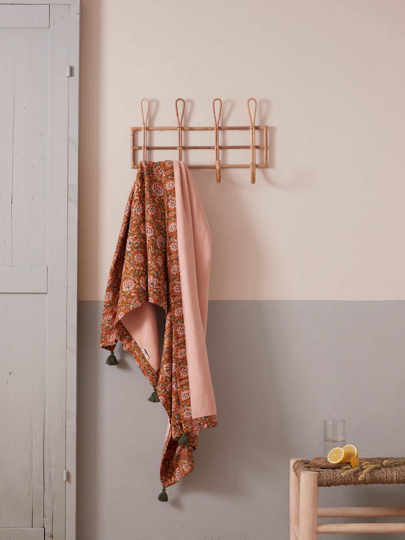 Fouta indienne doublée éponge