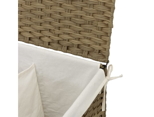 VIDAXL - Panier à linge avec 2 sections 53x35x57 cm résine tressée