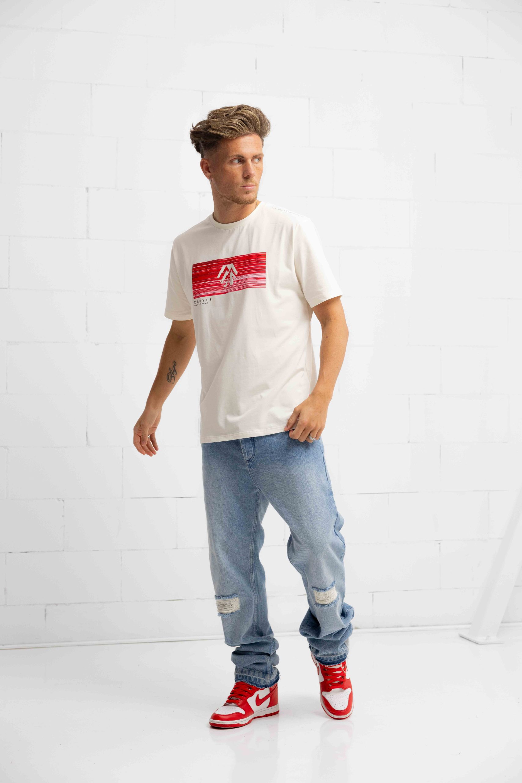 Cruyff Prima T-Shirt Heren Gebroken Wit