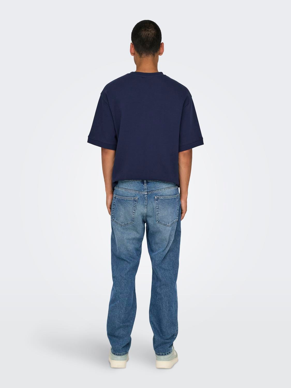 ONSEDGE Mittlere Taille Gerade geschnitten Jeans Medium Blue Denim